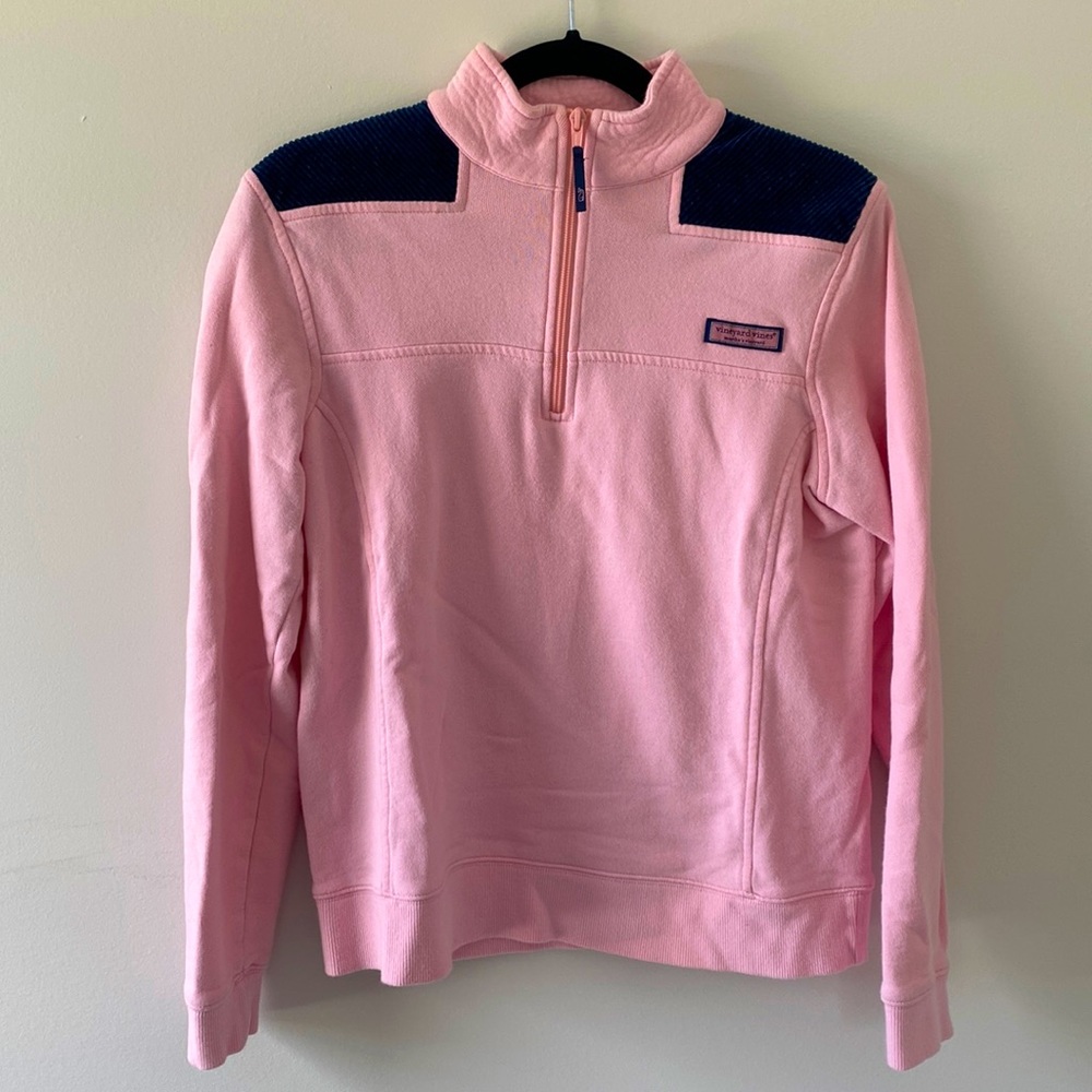 VINEYARD VINES PULL OVER SWEATSHIRT - PINK AND NAVY